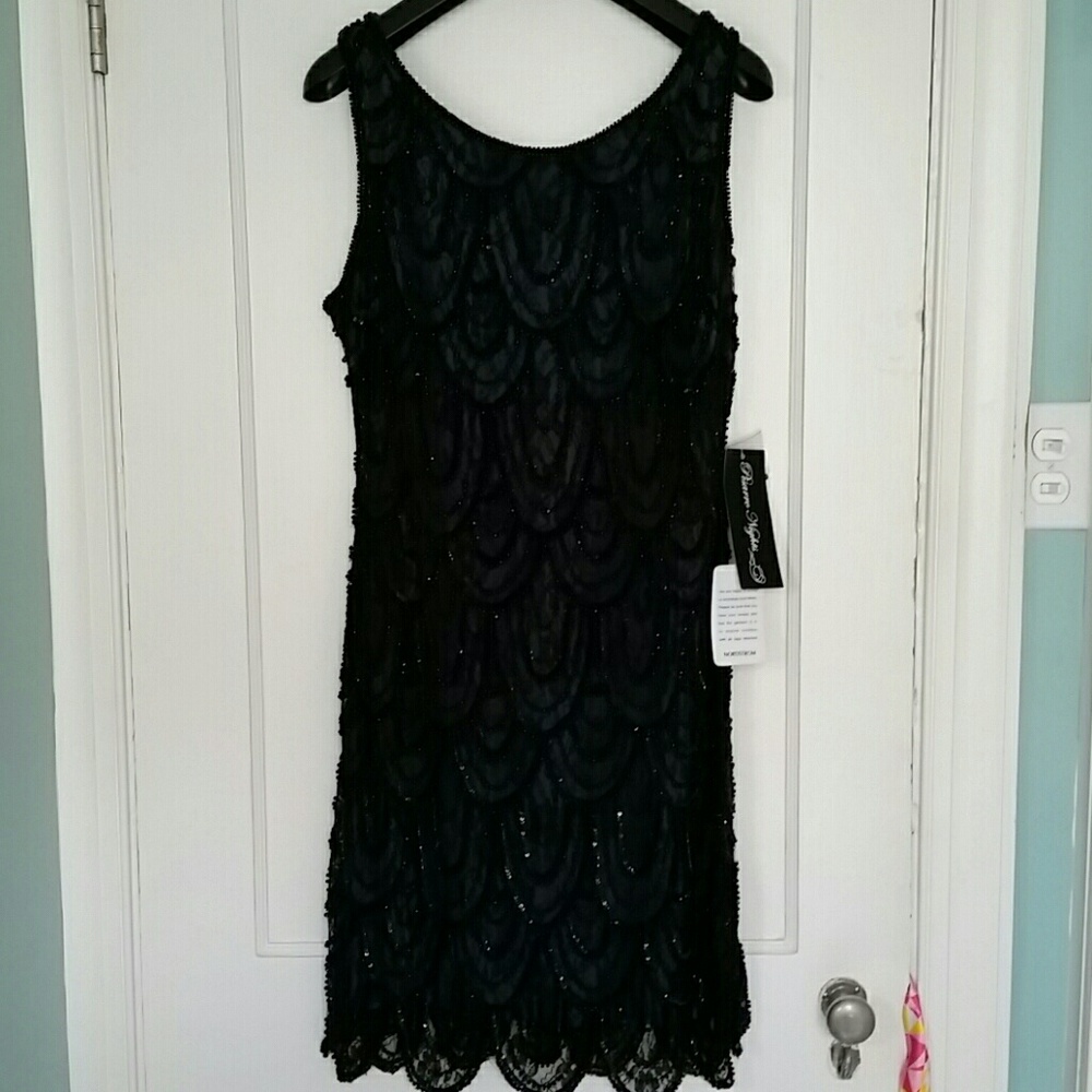 Pisarro Nights Beaded Dress, New w/tags